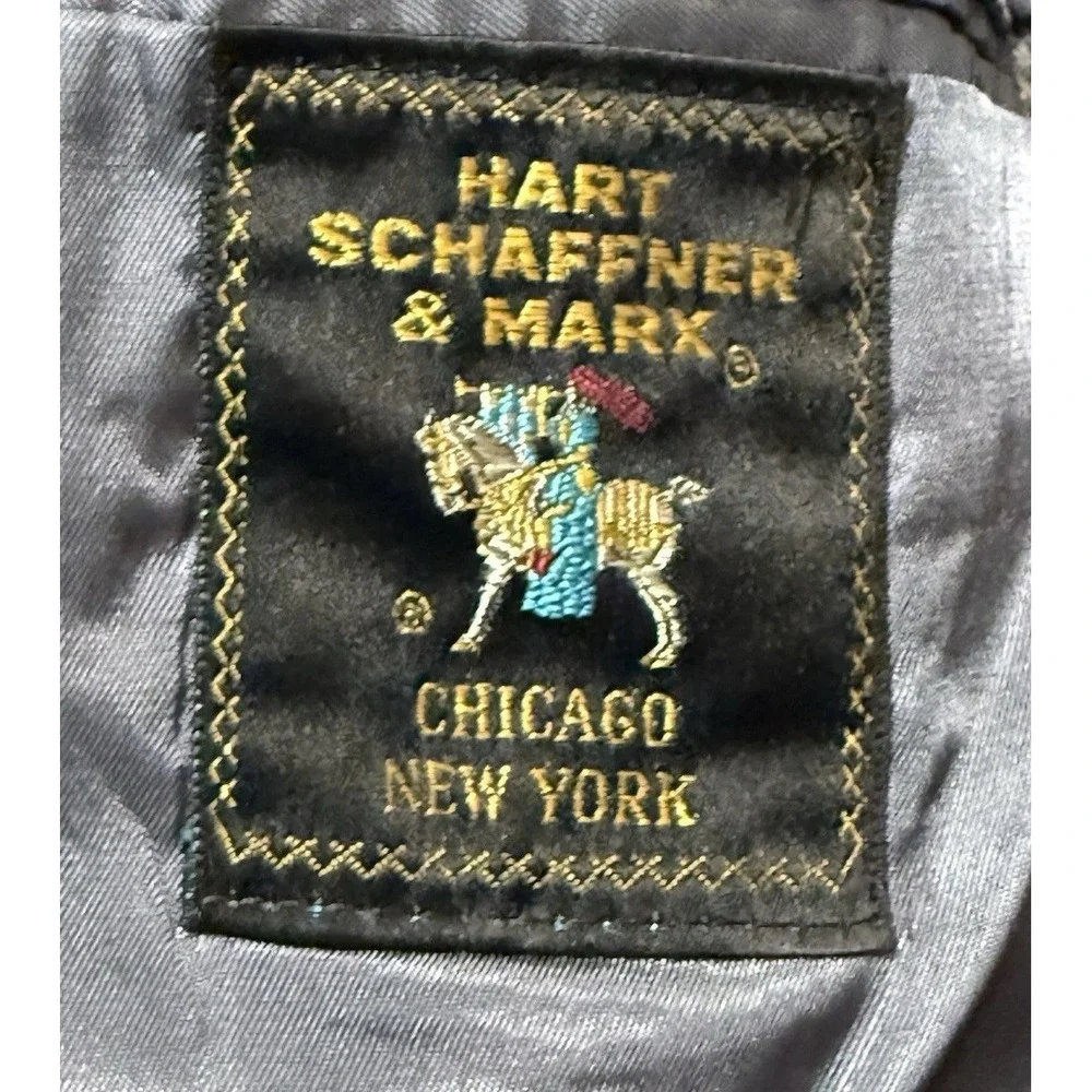 Hart Schaffner Marx Gray Traditional Two‎ Button Wool Sports Coat Mens 44R